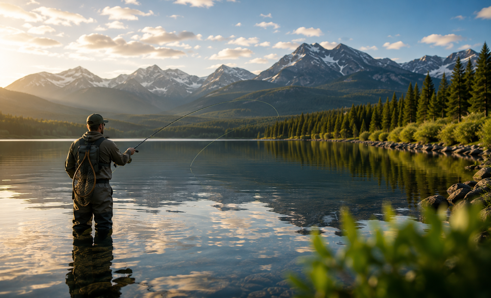 Fly fishing packing checklist and organized river gear beside a western river